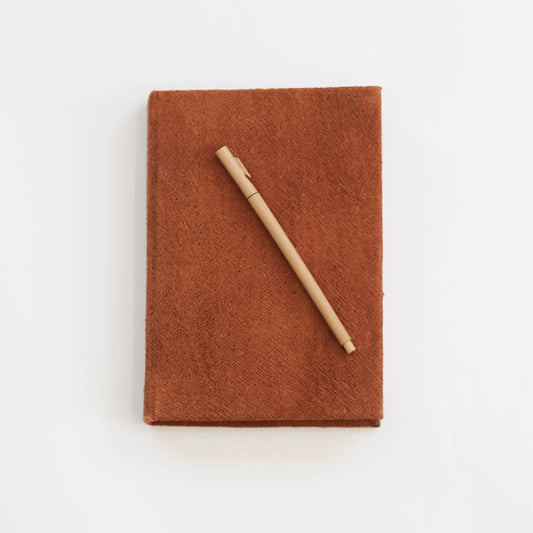 Barkcloth Notebook + Bamboo Pen Set